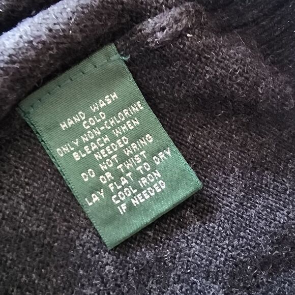 Ralph Lauren Silk Cashmere Black Turtleneck Sweater with Cozy Cowl Neck - Picture 9 of 10